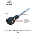 TJAP MATA / CAP MATA Gagang Kunci Sok Rachet / Ratchet 3/4" DR 20" QR