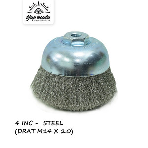TJAP MATA / CAP MATA Sikat Mangkok / Kawat 4 INC (Drat M14 X 2.0)
