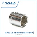 FATOOLS S120627 1/2" Dr Socket 6PT 27mm Kunci Sock Metric CrV Vanadium