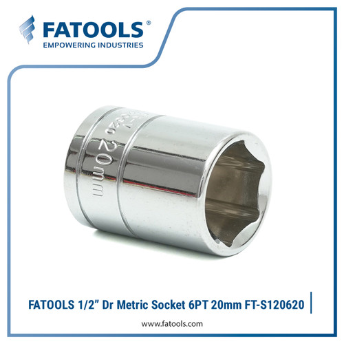 FATOOLS S120620 1/2" Dr Socket 6PT 20mm Kunci Sok CrV Vanadium