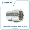 FATOOLS S120624 1/2" Dr Socket 6PT 24mm Kunci Sok CrV Chrome Vanadium