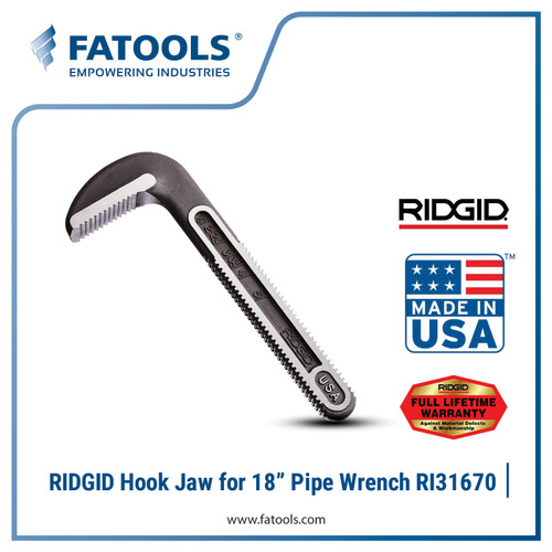 RIDGID 31670 Hook Jaw for 18" Pipe Wrench Kunci Pipa 31025