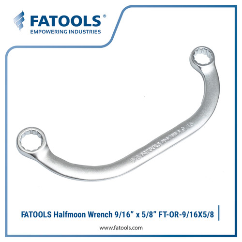 Fatools Halfmoon Wrench 9/16" x 5/8" Imperial Inci OR-9/16X5/8 Bulan