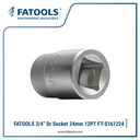 FATOOLS 3/4" Dr Socket 12PT 24mm S161224 Kunci Sock Metric