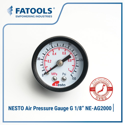 NESTO NE-AG2000 Air Pressure Gauge G 1/8" Pengukur Tekanan Angin 10Bar