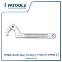 FATOOLS ADPW120-S Adjustable Hook Spanner 50-120mm Square Wrench
