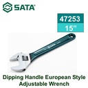 Kunci Inggris Handle Karet 47253 15" EU Style Adj. Wrench Sata Tools
