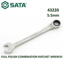 Kunci Ring Pas 5.5 mm 43220 Full Polish Comb. Ratchet Wrench Sata Tool