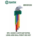 Kunci L 9 Pcs mm 09101CH Extra Long Arm Ball Point Hex Key Sata Tools