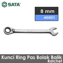 Kunci Ring Pas Bolak Balik 8 mm 46601 Rvsbl Ratchet Wrench Sata Tools