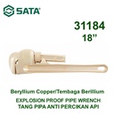Tang Pipa Anti Api 31184 - 18" Explosion Proof Pipe Wrench Sata Tools