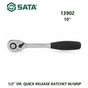 Gagang Kunci Sok 13902 1/2” Dr. Quick Release Ratchet W/Grip 10" Sata