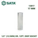Kunci Sok Panjang 13817 1/2” /12.5mm 12PT Deep Socket 17 mm Sata Tools