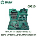 Tool Kit Set Lengkap 09510 1/4" & 3/8" & 1/2" Dr. 150 Pcs Sata Tools