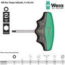 Kunci T Hex Torque-Indicator 4x60mm Wera 05005080001 Tip 4.0 Nm - 18Nm