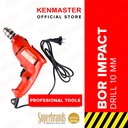 Kenmaster Bor Impact 10MM Electric Drill REVERSIBLE - Merah
