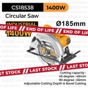 Circular Saw (7 1/4") INGCO CS18538 Gergaji Putar Kayu Serkel Circle