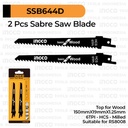 2-Pcs Sabre Saw Blade (Wood 6TPI) INGCO SSB644D - Mata Gergaji Saber