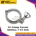 1 1/2" Tri Clamp Ferrule Sanitary Stainless Steel 304 1 1/2 inch