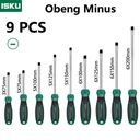 ISKU obeng set 9 pcs 75-200mm Minus screwdriver set tip magnetik