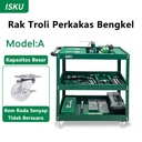 ISKU troli bengkel rak 3 susun besi trolly trolley rak kerja perkakas