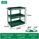 ISKU Troli Bengkel Rak 3 Susun Trolly Trolley Besi rak kerja perkakas
