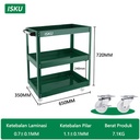 ISKU Troli Bengkel Rak 3 Susun Trolly Trolley Besi rak kerja perkakas