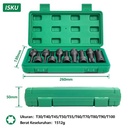 ISKU Mata Socket Impact Bits Set 10pcs Bahan Cr-Mo 1/2 Inch Driver - T