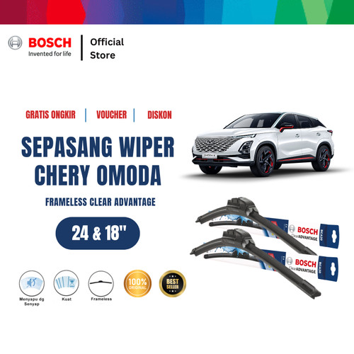 ⁠Bosch Wiper Mobil Chery Omoda Frameless Clear Advantage 24"&18"