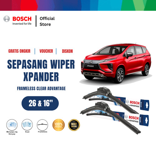 Bosch Wiper Frameless New Clear Advantage Mitsubishi Xpander 26 dan 16 Inci