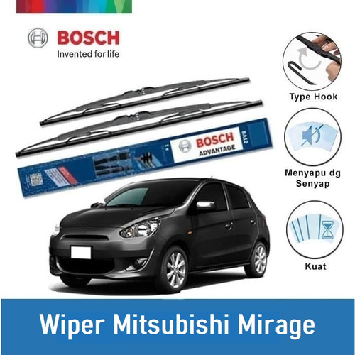 Bosch Sepasang Wiper Kaca Mobil Mitsubishi Mirage Advantage 22" & 18"