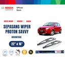 Bosch Sepasang Wiper Kaca Mobil Proton Savvy 2005 Advantage 22 dan 16 Inci