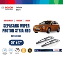 Bosch Sepasang Wiper Kaca Mobil Proton Satria Neo 2006-2011 Inci 20 dan 17 Inci