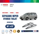 Bosch Sepasang Wiper Mobil Hyundai Trajet 2000-2007 Advantage 26 dan 22 Inci