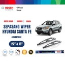 Bosch Sepasang Wiper Mobil Hyundai Santa Fe 2000-on Advantage 22 dan 19 Inci