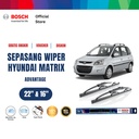 Bosch Sepasang Wiper Kaca Mobil Hyundai Matrix FC (2001-2010) 22 dan 16 Inci