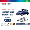 Bosch Sepasang Wiper Kaca Mobil Hyundai i10 PA 2007 Advantage 22 dan 16 Inci