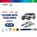 Bosch Sepasang Wiper Mobil Mitsubishi Strada Grandis Advantage 18 dan 18 Inci