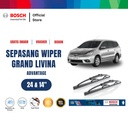 Bosch Sepasang Wiper Kaca Mobil Nissan Grand Livina Advantage 24 dan 14 Inci