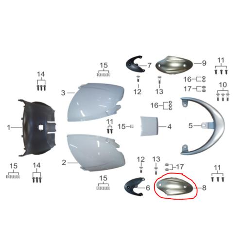 Cover Body Roda Belakang Kiri Motor Listrik Viar New Q1