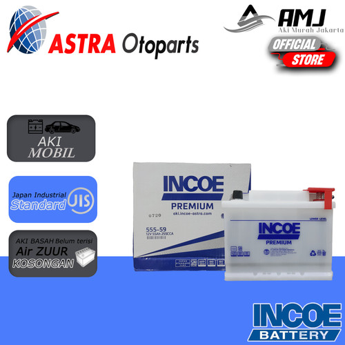 Aki Mobil BMW 318 323 555-59 Incoe Premium Astra 12V / 55Ah