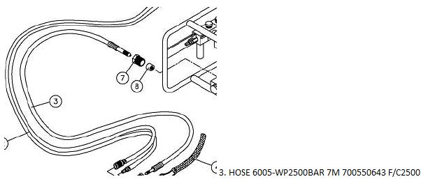 HOSE 6005-WP2500BAR 7M 700550643 F/C2500