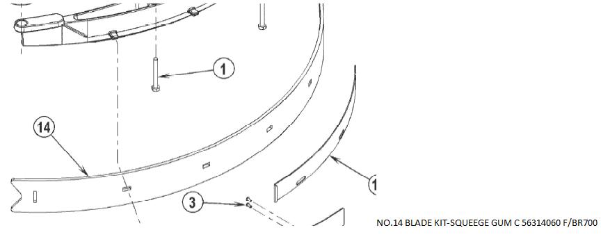 BLADE KIT-SQUEEGE GUM C 56314060 F/BR700