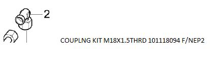 COUPLNG KIT M18X1.5THRD 101118094 F/NEP2