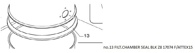 FILT.CHAMBER SEAL BLK Z8 17074 F/ATEX15