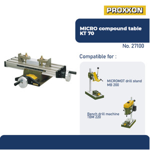 PROXXON 27100 MEJA BOR DUDUK MILLING TABLE MICRO COMPOUND TABLE KT70