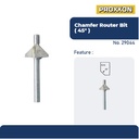 PROXXON 29044 MATA PROFIL ROUTER TRIMMER BIT ANGLE CUTTER 45°