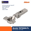 BLUM ENGSEL SENDOK 70T9550 CLIPTOP PROFILE DOOR 95 OVERLAY & UNSPRUNG