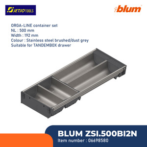 BLUM DRAWER RAK SENDOK ZSI.500BI2N ORGA-LINE SET NL=500MM W=192MM
