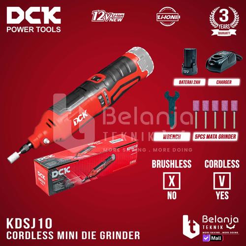 DCK Mesin Gerinda Botol Baterai KDSJ10EK Mini Die Grinder 3.2 MM 12V